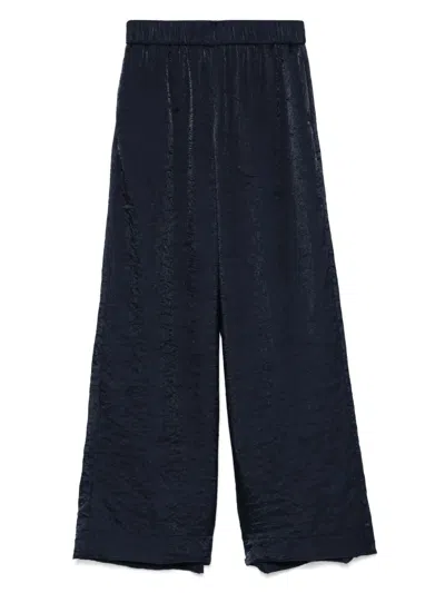 Peserico Crinkle-effect Trousers In Blue