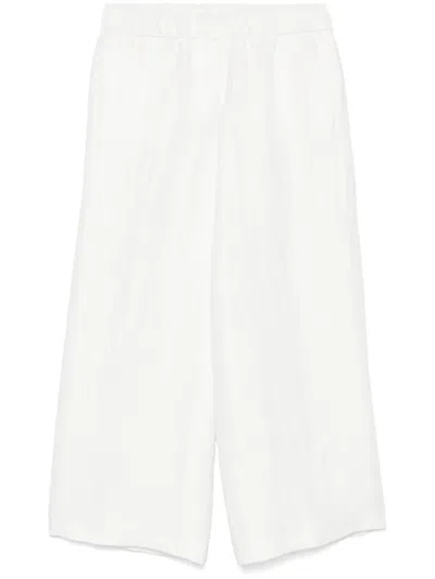 Peserico Crinkled Palazzo Pants In White