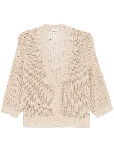 PESERICO CROCHET-KNIT CARDIGAN