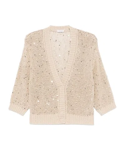 PESERICO CROCHET-KNIT CARDIGAN