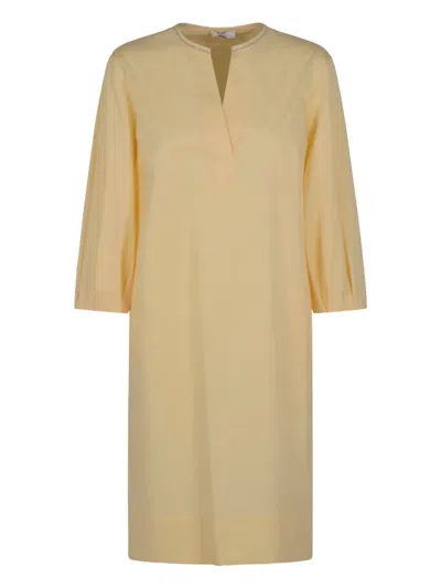 Peserico Crop-sleeve Tunic Dress In Yellow