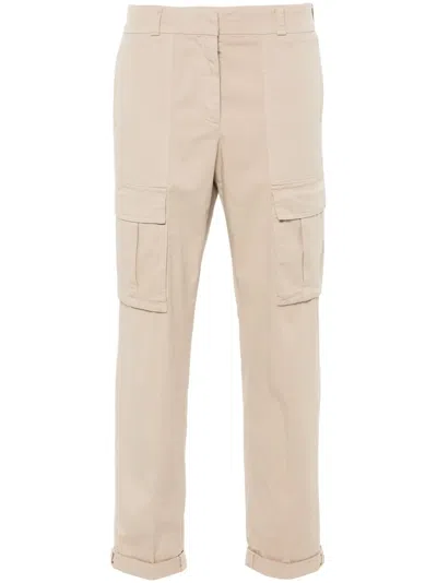 Peserico Cropped Tapered Trousers In Neutrals