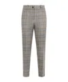 Peserico Cropped Checked Trousers In Gray