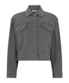 Peserico Cropped Denim Jacket In Multi
