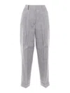 Peserico Cropped Grey Trousers With Tailored Silhouette In Gray