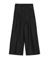 Peserico Cropped Linen Palazzo Pants In Black