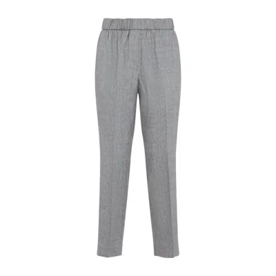 Peserico Cropped Pants Central Creases In Gray