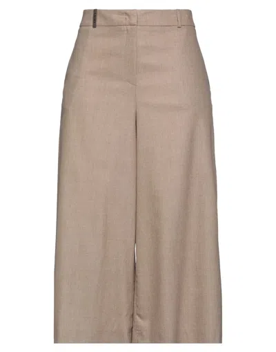 Peserico Cropped Pants In Beige