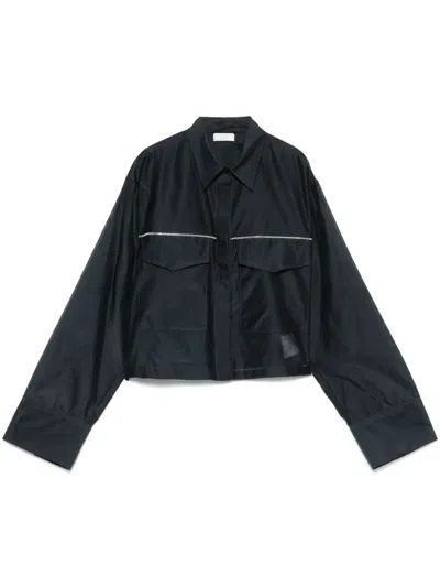 Peserico Cropped Shirt In Blue