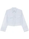 Peserico Cropped Shirt In Blue