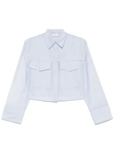 Peserico Cropped Shirt In Blue