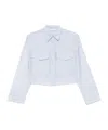 Peserico Cropped Shirt In Blue