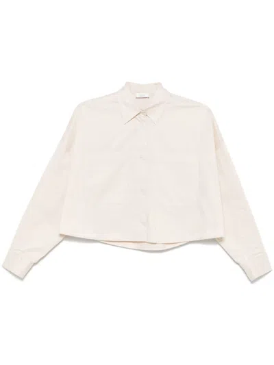 Peserico Cropped Shirt In Neutrals