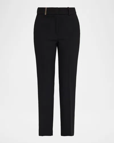 Peserico Cropped Slim-fit Pants In Black