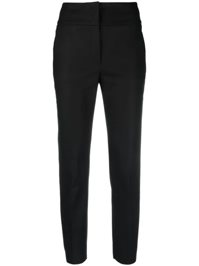 Peserico Cropped Slim-fit Trousers In Black