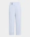 Peserico Cropped Straight-leg Pants In Atmosphere Blue