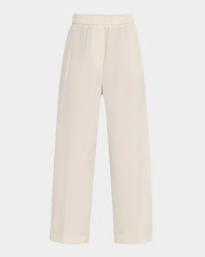 Peserico Cropped Straight-leg Pants In Quartz Sand