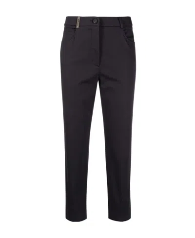 Peserico Cropped Straight-leg Trousers In Blue