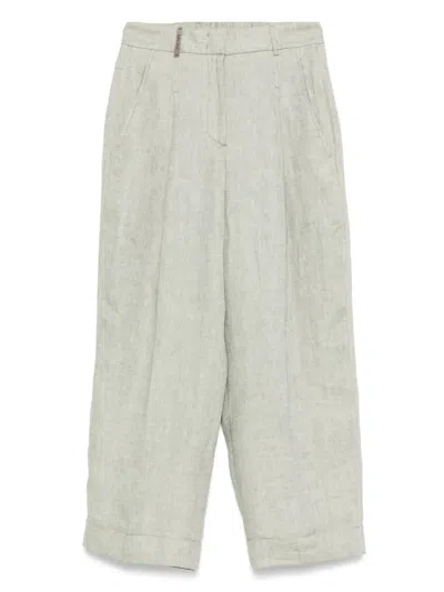 Peserico Cropped Tailored Trousers In Neutral