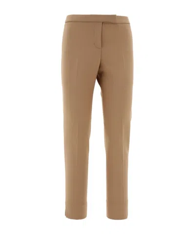 Peserico Cropped Tailored Trousers In Brown