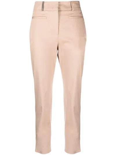 Peserico Cropped Tailored Trousers In Neutrals