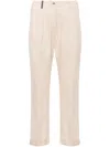 Peserico Gabardine Tapered Trousers In Neutrals