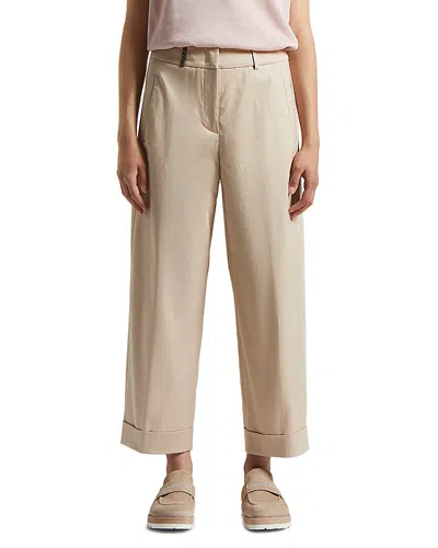 Peserico Cropped Trousers In Amber Beige