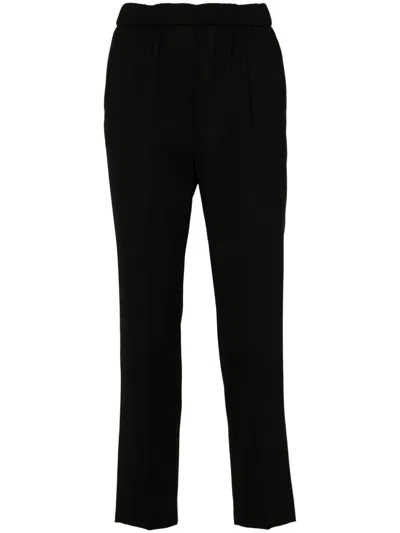 Peserico Stretch Viscose Cadi Pants In Black
