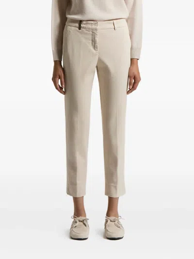 Peserico Cropped Trousers In Blue