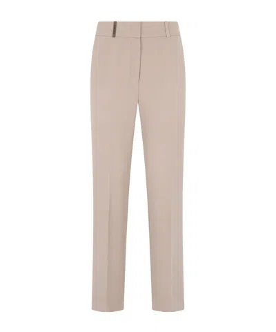 Peserico Cropped Trousers In Gray