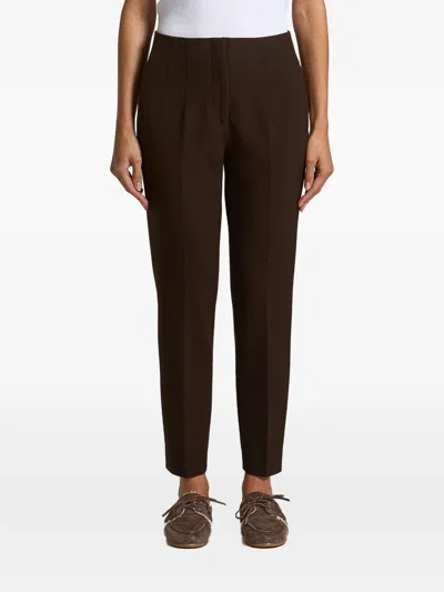 Peserico Cropped Trousers In Brown