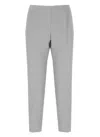 Shop Peserico Cropped Trousers In Grey