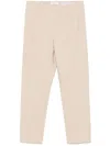 Peserico High-waist Tailored Cropped Trousers In Neutrals