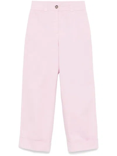 Peserico Cropped Trousers In Pink