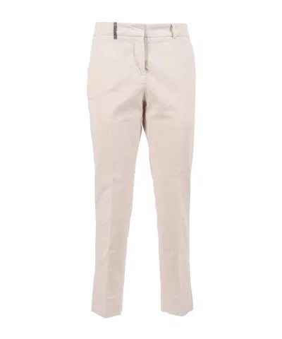 Peserico Tailored Straight-leg Trousers With Subtle Pleats In Pink