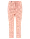 Peserico Cropped Trousers With Playful Polka-dot Pattern In Multi