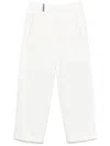 Peserico Cropped White Pants In Red