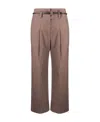 Peserico Cropped Wide-leg Trousers In Brown