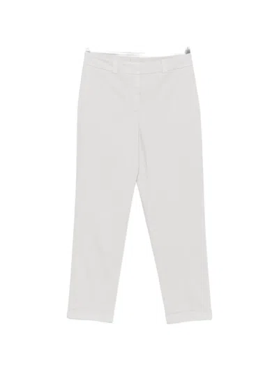 Peserico Cropped-leg Turn-up Trousers In White