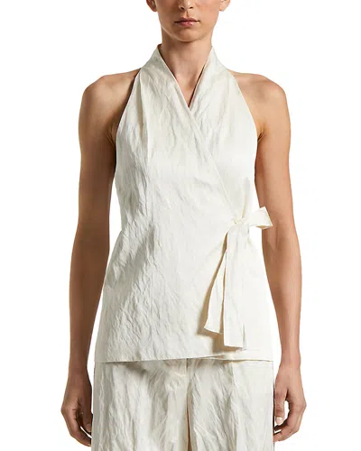 Peserico Crossed Vest In Almond White