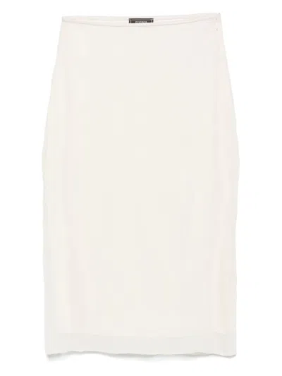 Peserico Crushed Organza Midi Skirt In Neutrals