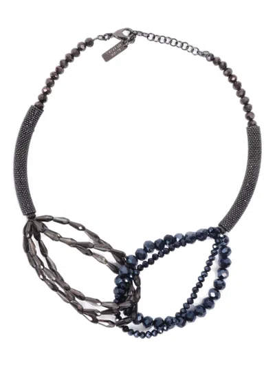PESERICO CRYSTAL-BEADED TWO-TONE NECKLACE