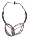Peserico Crystal-beaded Two-tone Necklace In Black
