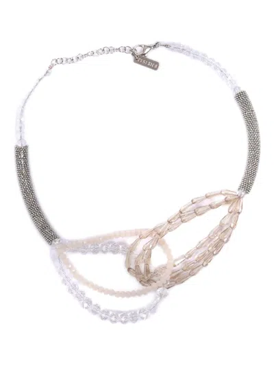 PESERICO CRYSTAL-BEADED TWO-TONE NECKLACE
