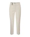 Peserico Stretch Cotton Gabardine Cigarette Trousers In Nude