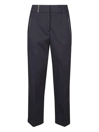 Peserico Crystal-embellishment Trousers In Black