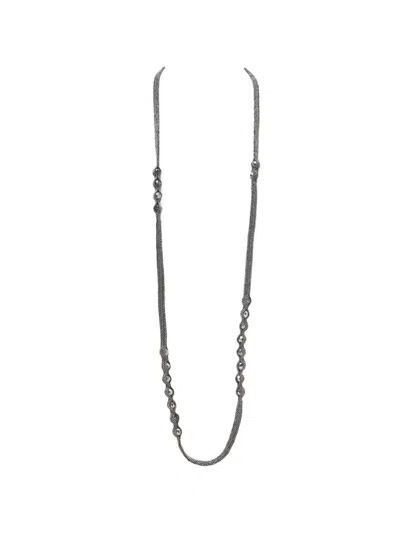 Peserico Crystal-embellished Beaded Necklace In Silver