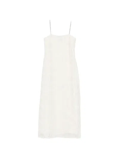Peserico Crystal-embellished Midi Dress In White