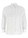Peserico Collared Neck Shirt With Cuff Detail In White
