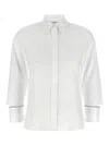 Peserico Collared Neck Shirt With Cuff Detail In White
